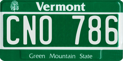 VT license plate CNO786