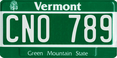 VT license plate CNO789