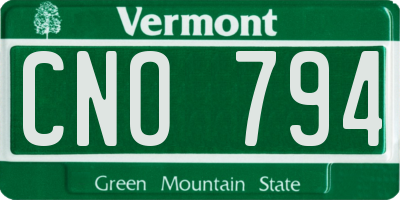 VT license plate CNO794