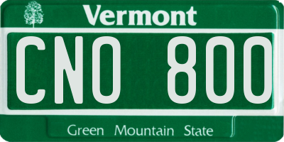 VT license plate CNO800