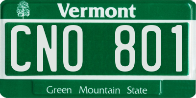 VT license plate CNO801