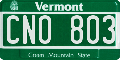 VT license plate CNO803