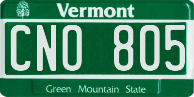 VT license plate CNO805