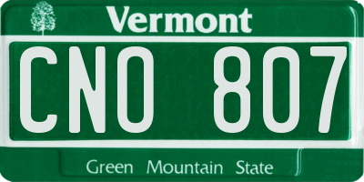 VT license plate CNO807