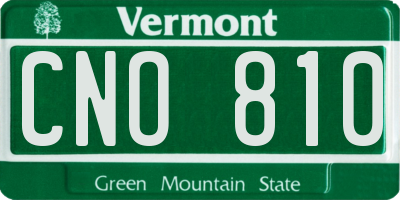 VT license plate CNO810