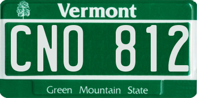 VT license plate CNO812