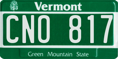 VT license plate CNO817