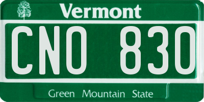 VT license plate CNO830
