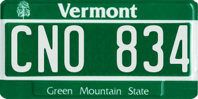 VT license plate CNO834
