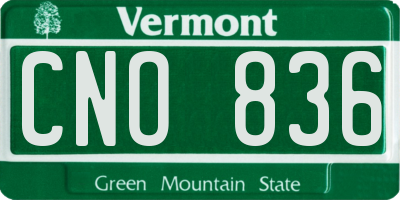 VT license plate CNO836