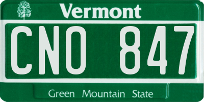 VT license plate CNO847