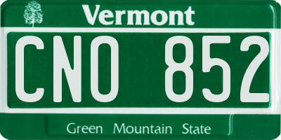 VT license plate CNO852