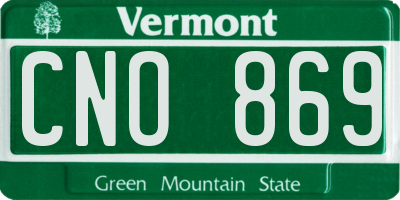VT license plate CNO869