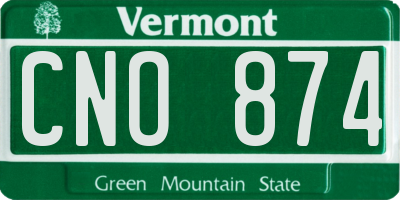 VT license plate CNO874