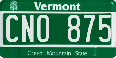 VT license plate CNO875