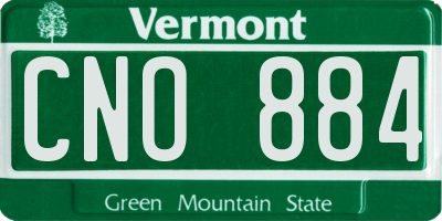 VT license plate CNO884