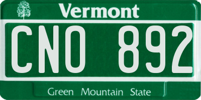 VT license plate CNO892