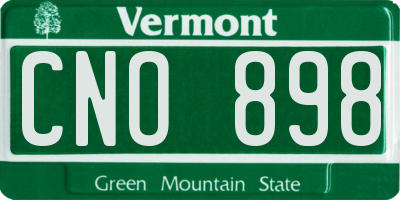 VT license plate CNO898