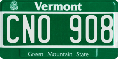 VT license plate CNO908