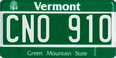 VT license plate CNO910
