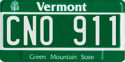 VT license plate CNO911