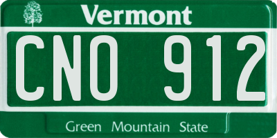 VT license plate CNO912