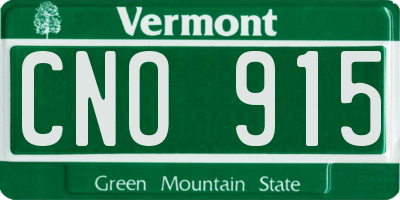 VT license plate CNO915