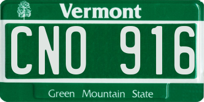 VT license plate CNO916