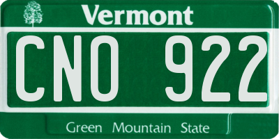 VT license plate CNO922