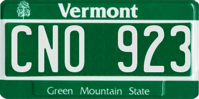 VT license plate CNO923