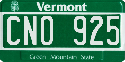 VT license plate CNO925