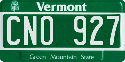 VT license plate CNO927