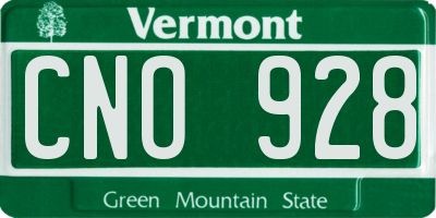 VT license plate CNO928