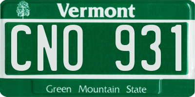 VT license plate CNO931