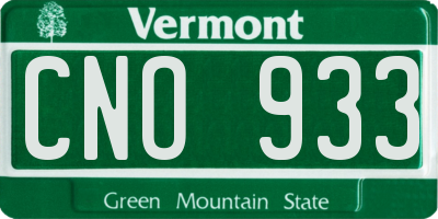 VT license plate CNO933