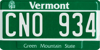 VT license plate CNO934