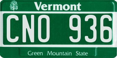 VT license plate CNO936