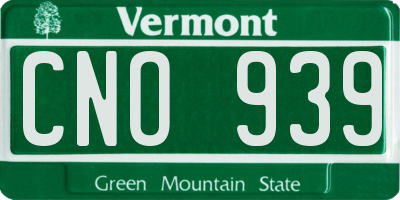 VT license plate CNO939