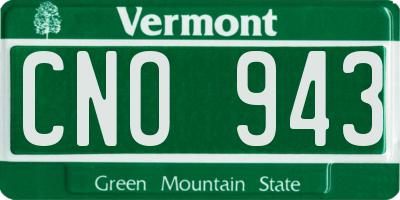 VT license plate CNO943