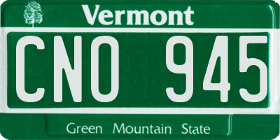VT license plate CNO945