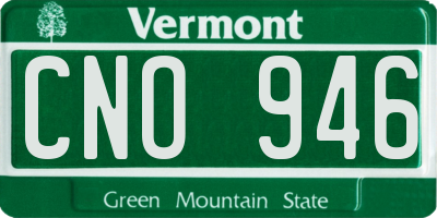 VT license plate CNO946
