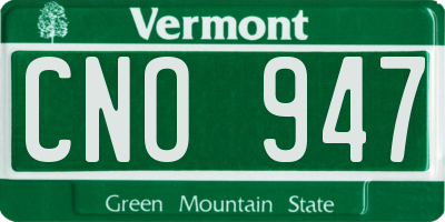 VT license plate CNO947