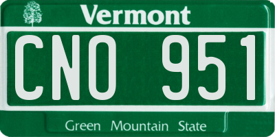 VT license plate CNO951