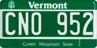 VT license plate CNO952