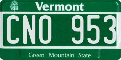 VT license plate CNO953