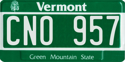 VT license plate CNO957