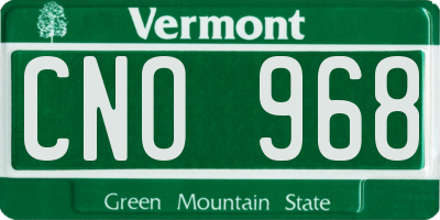 VT license plate CNO968
