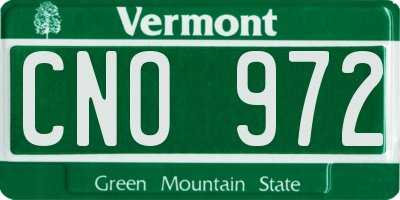 VT license plate CNO972