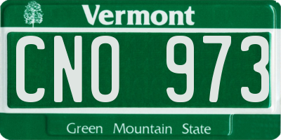 VT license plate CNO973