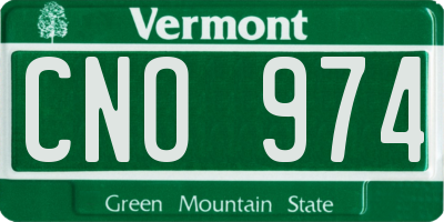 VT license plate CNO974